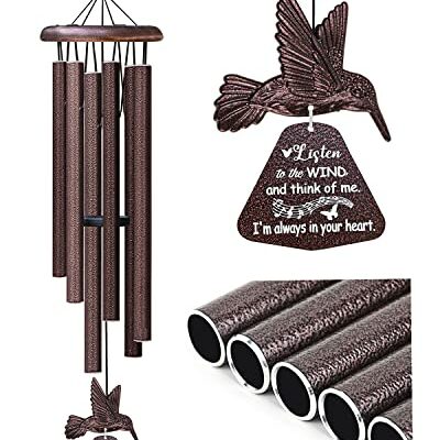 Sympathy Wind Chimes with Hummingbird Wind Spinner, Memorial Wind Chimes for Loss of Loved One Prime, Bereavement/Sympathy/Memorial Gift for Loss of Mother Father Husband Condolence Remembrance