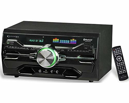 Technical Pro 4000 Watts Professional Bluetooth Home Audio Receiver w/Built-in DVD Player, Dual 1/4'' Mic and USB SD Inputs, Volume and Echo Controls, Remote Included, for Karaoke, Parties and More