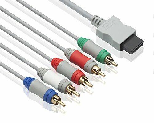 TENINYU 6 Feet Wii Component Audio Video Cable HDAV Component HD AV Cable to HDTV/EDTV 5 RCA Video & RCA Stereo Audio AV Cord for Wii & Wii U