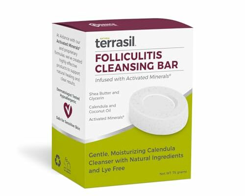 terrasil Folliculitis Soap - Soothing Folliculitis Treatment & Care of Ingrown Hair. All-Natural Anti-Itch Calendula Soap, Dermatologist Tested & Hypoallergenic Approved, Cleansing Bar (75gm)