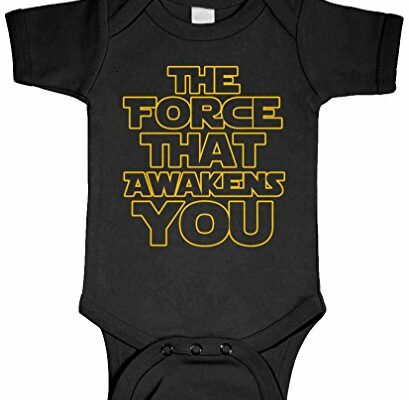 THE FORCE THAT AWAKENS YOU - movie funny - Cotton Infant Bodysuit, 12m, Black