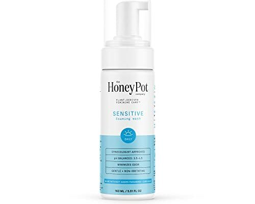 The Honey Pot Company - Sensitive Feminine Wash - Herbal Infused Natural Hygiene Wash for Sensitive Skin Types - PH Balanced Plant Based Feminine Products - 5.51 Fluid Oz.