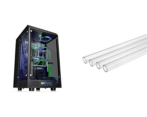 Thermaltake Tower 900 Black Edition Tempered Glass Fully Modular E-ATX Vertical Super Tower Computer Chassis CA-1H1-00F1WN-00 & V-Tubler PETG Tube 16mm (5/8") OD 1000mm 4-Pack