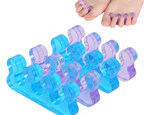 Toe Separators for Women, Pedicure Toe Spacers & Spreaders - Yoga Relax and Finger Dividers, Gel Silicone Toe Separators for Pedicure, Nail Polish, Toenail Painting (2-Pairs)