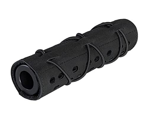 TOPTACPRO Airsoft Suppressor Cover 7 Inches Laser-Cut camo Accessories 500D Nylon(Black)