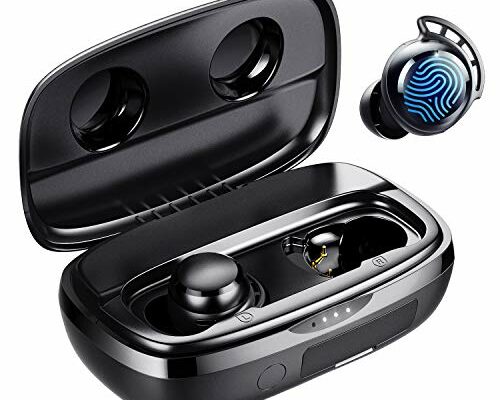 Tribit Wireless Earbuds, 110H Playtime Bluetooth 5.3 IPX8 Waterproof Touch Control True Wireless Bluetooth Earbuds with Mic Earphones in-Ear Deep Bass Built-in Mic Bluetooth Headphones, FlyBuds 3