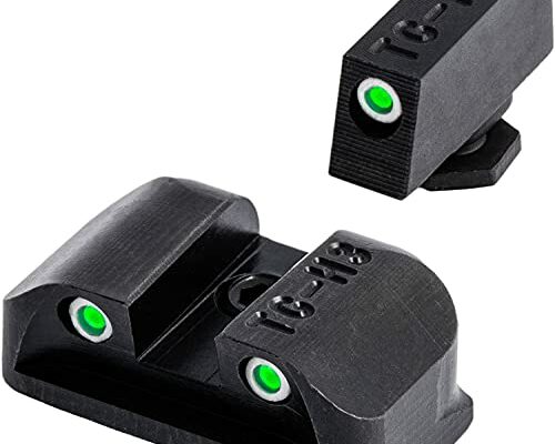 TruGlo Tritium Pro Glow in the Dark Compact Gun Hunting Glock Pistol Sight with Maximum Bright Sights for Glock Sidearm 17, 19, 22, 23, 24, 26, and 27