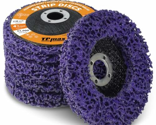 Ur-Excellent 4-1/2" x7/8'' Stripping Discs Rust Remover Wheel Remove Paint and Oxidation Poly Strip Wheel Disc Abrasive Angle Grinding Wheel - 5 Pack(Purple)