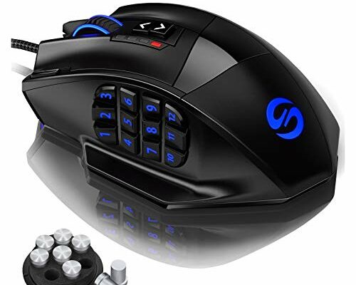 UtechSmart Venus Gaming Mouse RGB Wired, 16400 DPI High Precision Laser Programmable MMO Computer Gaming Mice [IGN's Recommendation]