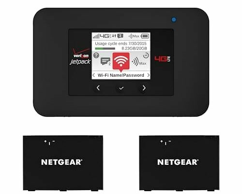 Verizon Wireless Jetpack Netgear AC791L | Unlocked Device | 4G Mobile WiFi Hotspot | LTE Cat6 speed Up to 300 Mbps | Usage Up to 20 hours | Portable Travel Router | EVDO-LINK Bundle - Verizon Sim Card