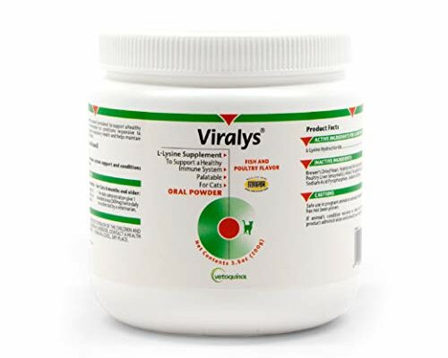 Vetoquinol Viralys L-Lysine Supplement for Cats - Cats & Kittens of All Ages - Immune Health - Sneezing, Runny Nose, Squinting, Watery Eyes - Flavored Lysine Powder