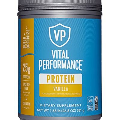 Vital Proteins Performance Powder, 25g Lactose-Free Milk Protein Isolate Casein & Whey Blend, NSF for Sport Certified, 10g Collagen Peptides, 8g EAAs, 5g BCAAs, Gluten-Free - Vanilla, 1.68lb