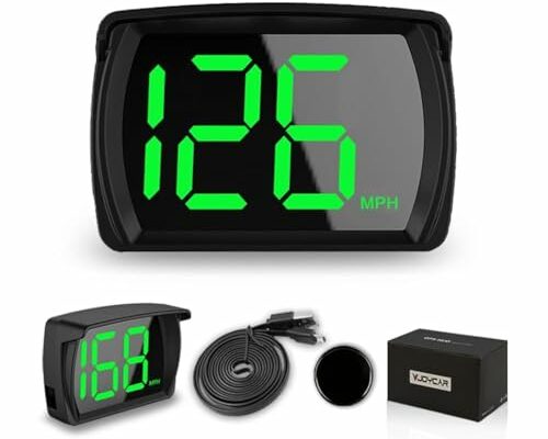 VJOYCAR New Speedometer HUD GPS Digital Speed Meter MPH Speedo Head Up Display for Cars Trucks, USB Cable Plug & Play (G20-Only Green)