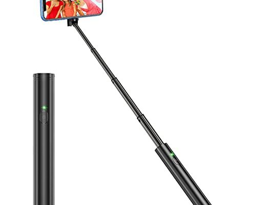 Vproof Monopod Selfie Stick Bluetooth, Lightweight Aluminum All in One Extendable Selfie Sticks Compact Design, Compatible with iPhone 15/14 Pro Max/14 Pro/14/14 Plus/13 Pro Max/13 Pro/13, Galaxy S22