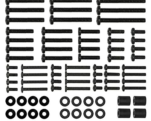 WALI Universal TV Mounting Hardware Kit Set Includes M4 M5 M6 M8 TV Screws and Spacer Fit Most TVs up to 80 inch (UVSP), Black