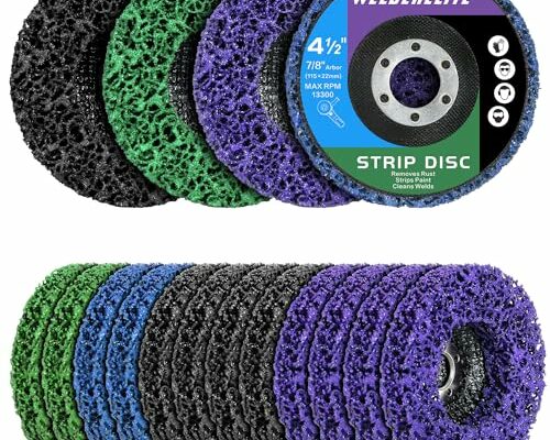 WelderElite 12-Pack Paint Stripper Discs for Angle Grinder, 4-1/2" x 7/8" - Multi-Surface Rust, Paint, and Oxide Removal Wheels for Metal and Wood