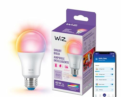 WiZ Connected 60W A19 LED Smart Light Bulbs - Connects to Your Wi-Fi - E26 Smart Bulb - Control with Voice or App + Activate with Motion - Matter Compatible - 1 Pack