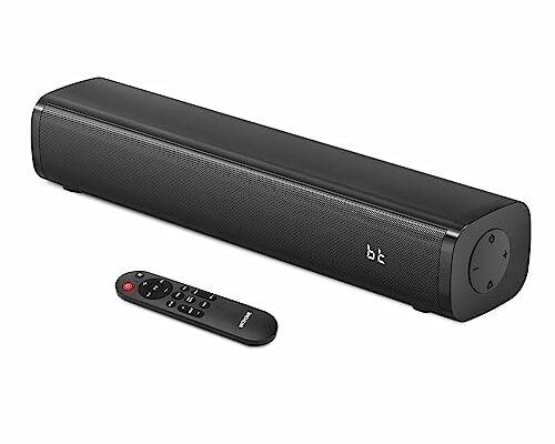 Wohome 2.1ch Small Sound Bars for TV with 6 Levels Voice Enhancement, Built-in Subwoofer, 16 Inches Bluetooth Soundbar Speakers with Optical/AUX/USB Connection, S100 (Pure Black)