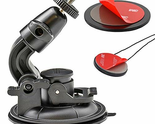 woleyi Windshield Dashboard DSLR Car Mount with Strong Suction Cup and Insurance Tether use for Canon, Nikon, Sony, DSLR, Olympus, Pentax, HeroFiber and More Cameras