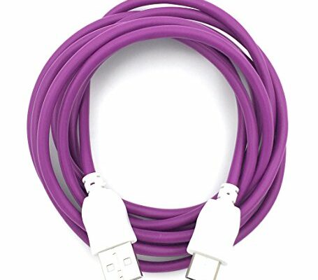 Xcivi USB Charger Cable Cord for Fuhu Tablets Nabi DreamTab, nabi 2S, nabi Jr., Jr. S, XD, Elev-8, 6 FT/2m (Purple)