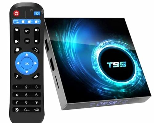 YAGALA TV Box, T95 Android 10.0 Smart Box 4GB RAM 32GB eMMC Allwinner H616 Quad-Core 64bit ARM Corter-A53 CPU Mali G31 MP2 GPU 6K Output BT5.0 2.4GHz/5GHz WiFi 100M LAN Enternet