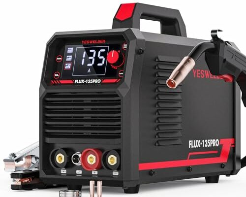 YESWELDER 135Amp MIG Welder,110V Flux Core Welder Flux MIG/Lift TIG/Stick 3-in-1 Large LED Digital Display Welding Machine IGBT Inverter Welder FLUX-135PRO