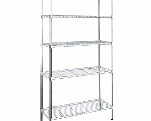 YSSOA Heavy Duty 5-Tier Shelving Unit, 13.78" D x 35.9" W x 71.7" H Wire Metal Storage Shelf 880Lb Capacity, Chrome