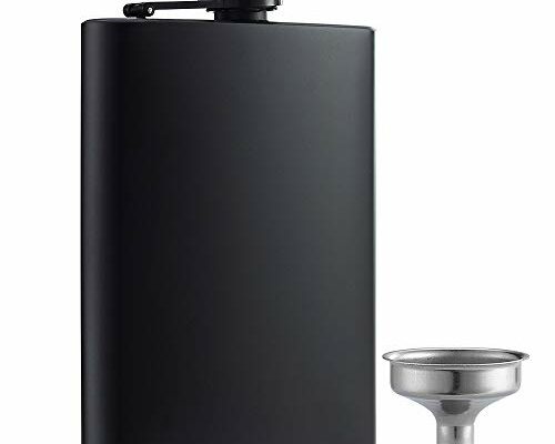 YWQ Hip Flask for Liquor Matte Black 8 Oz Stainless Steel Leakproof with Funnel, Great Gift Idea Flask