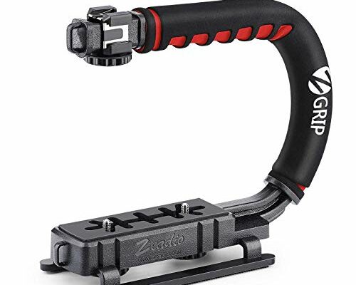 Zeadio Video Action Stabilizing Handle Grip Handheld Stabilizer with Cold-Shoe Mount for All DSLR Camera Camcorder