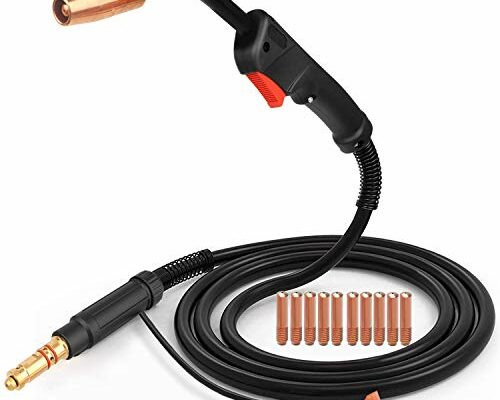 Zinger MIG Welding Gun Torch 100Amp 10' Replacement for Lincoln Magnum 100L K530-5 with 10PCS Mig Welding Contact Tips