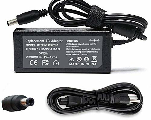 19V 3.42A 65W AC Charger Compatible with Toshiba Satellite PA3714U-1ACA PA3917U-1ACA PA3715U-1ACA C55 C55T-A5222 C655 C855D L305D L505 L655 L755 A665 A505 P755 P775 P855 P875 Adapter 5.5x2.5mm