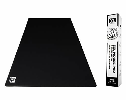 3XL Huge Mouse Pads Oversized (48''x24'') - Extra Large Gaming XXXL Mousepad for Full Desk - Super Thick Nonslip Rubber Base and Waterproof Desktop Keyboard Extended Mouse Mat (Black, XXX-Large)