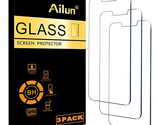 Ailun Screen Protector for iPhone 14 / iPhone 13 / iPhone 13 Pro [6.1 Inch] Display 3 Pack Tempered Glass, Case Friendly