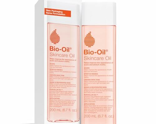 Bio-Oil Skincare Body Oil Serum, Face and Body Moisturizer with Vitamin E & A, for Scars, Stretch Marks, Sensitive Skin, All Skin Types, Dermatologist Recommended, Non-Comedogenic, 6.7 Oz