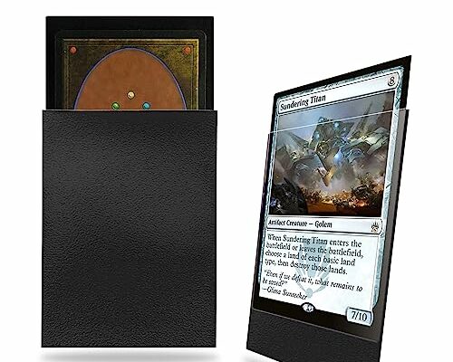 Black MTG Card Sleeves 200 Pack, Standard Card Sleeves Sturdy MTG Sleeves Matte Back Finish, Perfect Shuffling - Protect All Your Trading Cards Collectible Cards by Fabmaker, Never Tear