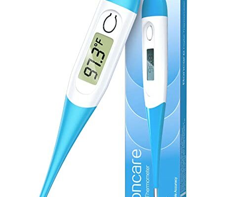 Boncare 10 Seconds Oral Thermometer for Adults and Kids - Accurate & Safe Rectal Thermometer for Baby with Fever Alarm, Digital Thermometer FSA HSA Eligible (Light Blue)