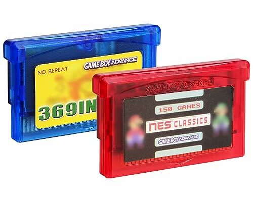 Lenporl 369 in 1 Games Card and 150 NES Classics Game Cartridge for GBA/GBA SP/GBM/NDS/NDSL Game Console 2pcs