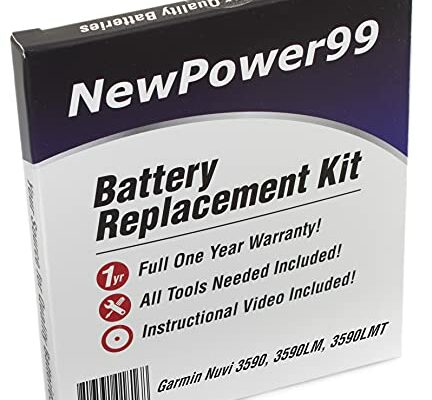 NP99sp NewPower99 Battery Kit for Garmin Nuvi 3590, 3590LM, 3590LMT with Tools, Video Instructions, Long Life Battery