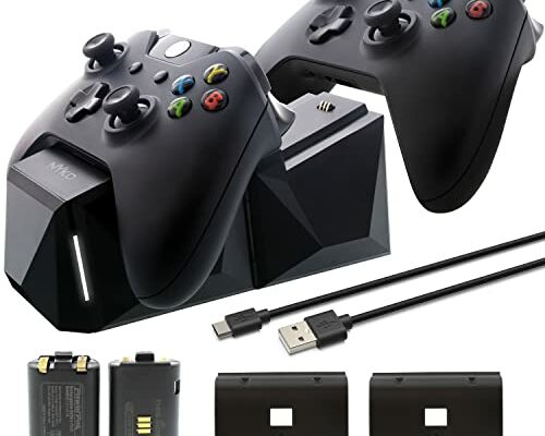 Nyko Power Kit Plus for Xbox One - Rechargeable Battery Kit with 2 Batteries, Micro-USB Charge Cable – Not compatible with Xbox S/X – Not compatible with Xbox controllers with a home button