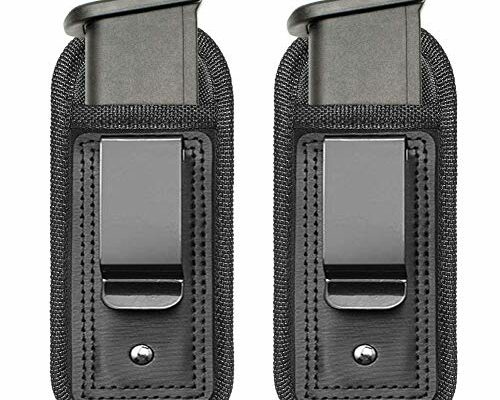 TACwolf 2 Pack IWB Inside Waistband Pistol Handgun Magazine Holster Pouch for Concealed Carry Universal Single Double Stack Mags for Glock17 26 19 Sig Sauer S&W Springfield XD Ruger 9mm/.45