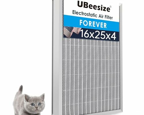 UBeesize 16x25x4 Reusable Electrostatic Air Filter HVAC AC Furnace Filter,Washable, Lasts a Lifetime,Permanent Air Filter,Breathe Fresher,Home And Office(Actual Size:15.35x24.37x3.58Inch)