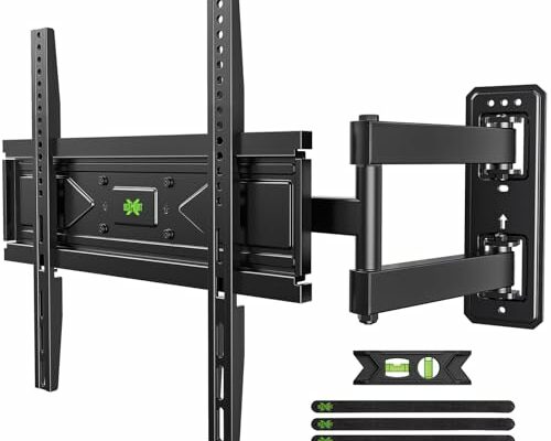 USX MOUNT Corner TV Wall Mount TV Bracket for 26-60 Inch TVs up to 80 lbs, Single Articulating Arm, Full Motion TV Mount with Swivel and Tilt, Max VESA 400x400mm